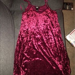 Red velvet dress